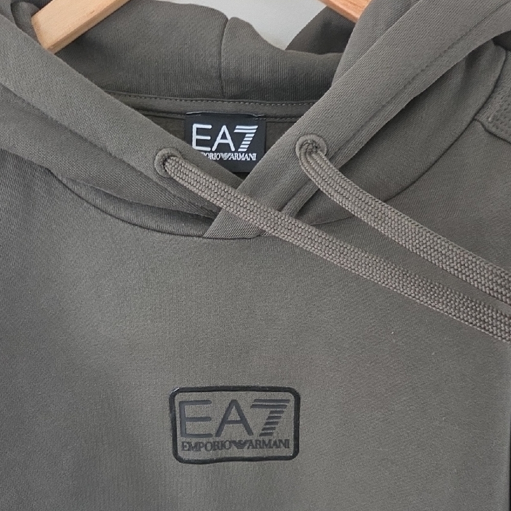 NWT Emporio Armani Olive Green EA7 Pullover Hoodie - Picture 2 of 7